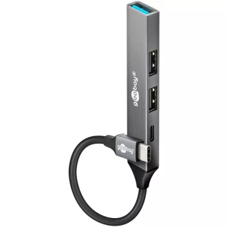   Goobay 74459 hálózati csatlakozó USB 3.2 Gen 1 (3.1 Gen 1) Type-C 5000 Mbit/s Világosszürke