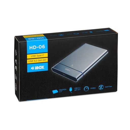 iBox IEUHDD6 tárolóegység burkolat HDD/SSD ház Szürke 2.5"