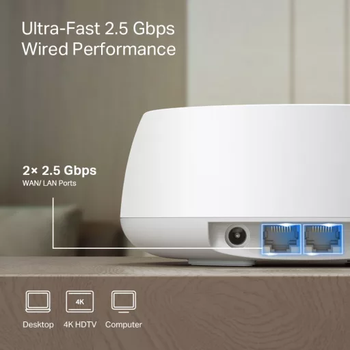 TP-Link DECO BE25(3-PACK) hálós Wi-Fi rendszer Kétsávos (2,4 GHz / 5 GHz) Wi-Fi 7 (802.11be) Fehér 2 Belső