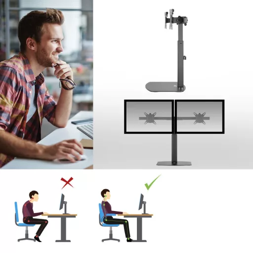 ACT AC8332 asztali TV konzol 68,6 cm (27") Fekete