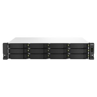   QNAP TS-1264U-RP NAS Rack (2U) Intel® Celeron® 8 GB DDR4 0 TB QNAP QTS Alumínium, Fekete