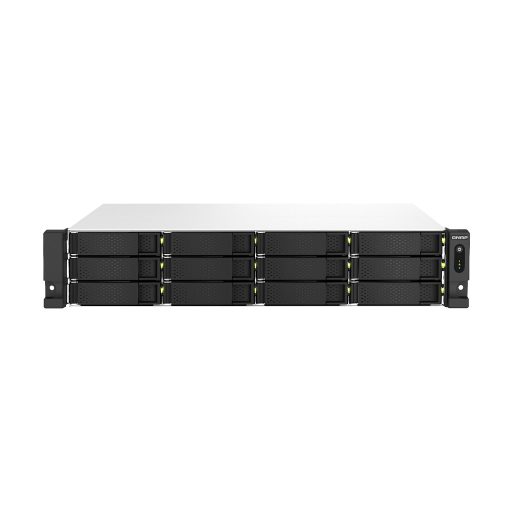 QNAP TS-1264U-RP NAS Rack (2U) Intel® Celeron® 8 GB DDR4 0 TB QNAP QTS Alumínium, Fekete