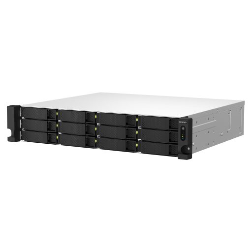 QNAP TS-1264U-RP NAS Rack (2U) Intel® Celeron® 8 GB DDR4 0 TB QNAP QTS Alumínium, Fekete
