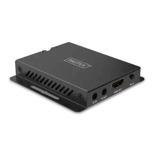 Digitus DS-55342 audió/videó jeltovábbító AV adó- és vevőegység Fekete