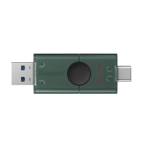 Kingston Technology DataTraveler DuoG2 USB flash meghajtó 256 GB USB Type-A / USB Type-C 3.2 Gen 1 (3.1 Gen 1) Fekete, Zöld