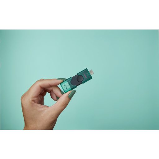 Kingston Technology DataTraveler DuoG2 USB flash meghajtó 256 GB USB Type-A / USB Type-C 3.2 Gen 1 (3.1 Gen 1) Fekete, Zöld