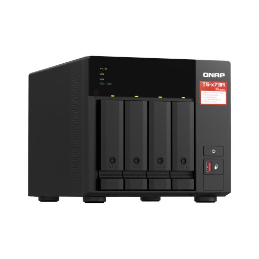 QNAP TS-473A NAS Tower Ryzen Embedded V1500B 8 GB DDR4 0 TB QNAP Turbo System Fekete