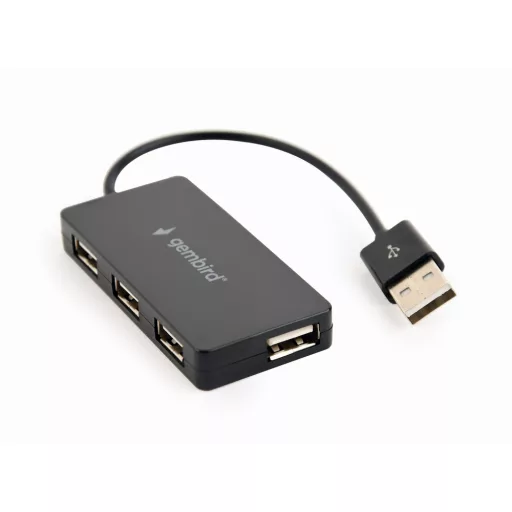 Gembird UHB-U2P4-04 hálózati csatlakozó USB 2.0 480 Mbit/s Fekete