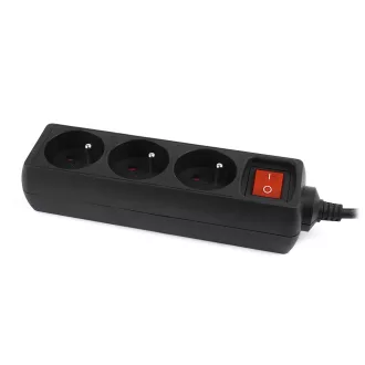   Gembird EG-PSU3F-01 túlfeszültségvédő Fekete 3 AC kimenet(ek) 230 V 0,6 M