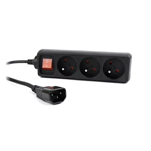 Gembird EG-PSU3F-01 túlfeszültségvédő Fekete 3 AC kimenet(ek) 230 V 0,6 M