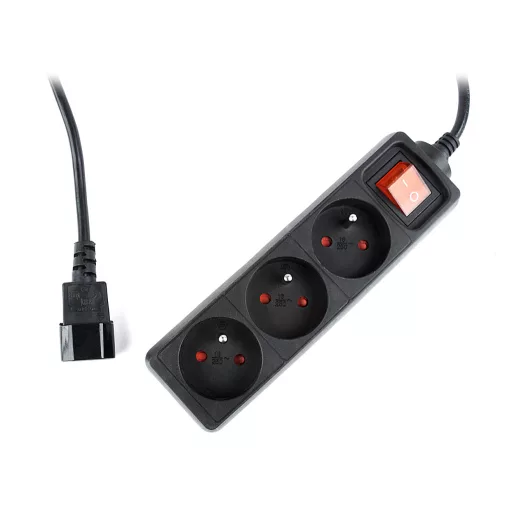 Gembird EG-PSU3F-01 túlfeszültségvédő Fekete 3 AC kimenet(ek) 230 V 0,6 M