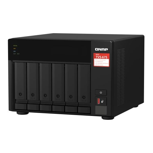 QNAP TVS-675 NAS Tower ZhaoXin KaiXian KX-6000 KX-U6580 8 GB DDR4 0 TB QuTS hero Fekete