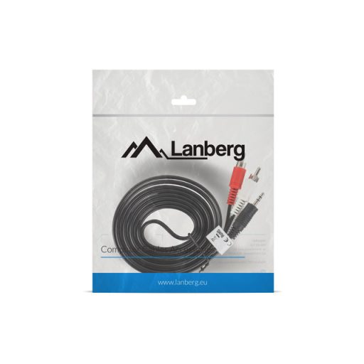 Lanberg CA-MJRC-10CC-0020-BK audio kábel 2 M 3.5mm RCA Fekete, Vörös, Fehér