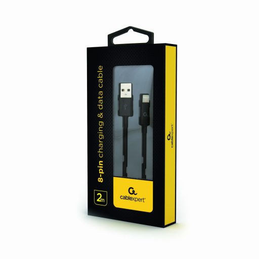 Cablexpert CC-USB2P-AMLM-2M Lightning kábel Fekete