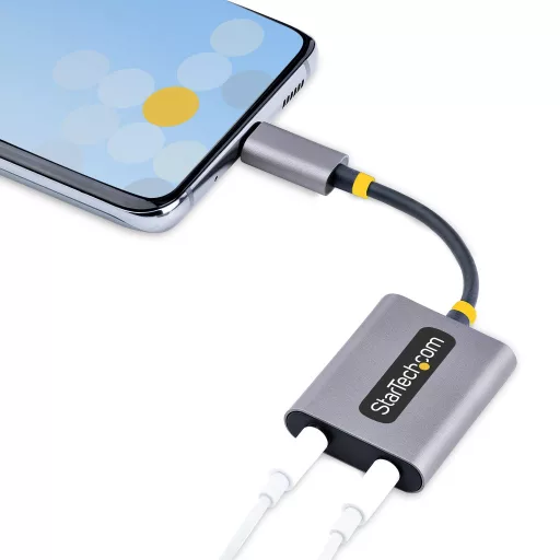 StarTech.com USBC-AUDIO-SPLITTER audio elosztó Szürke