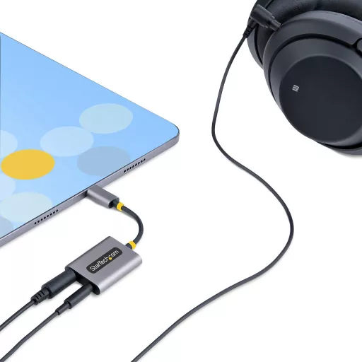 StarTech.com USBC-AUDIO-SPLITTER audio elosztó Szürke