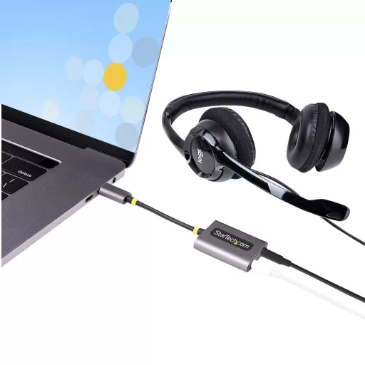 StarTech.com USBC-AUDIO-SPLITTER audio elosztó Szürke