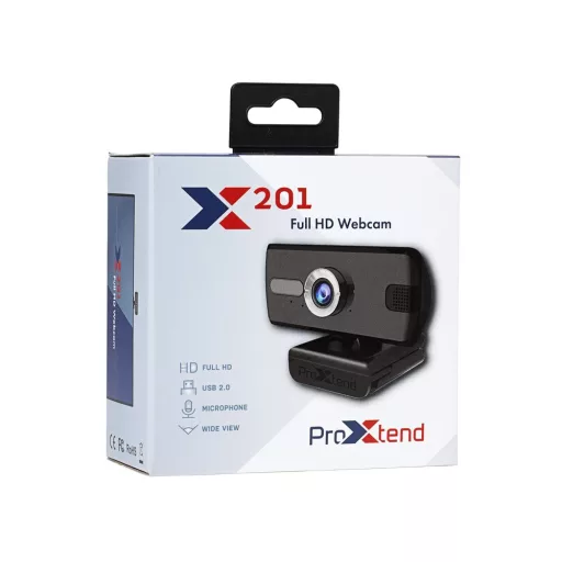 ProXtend X201 Full HD webkamera 3 MP 2048 x 1536 pixelek USB 2.0 Fekete, Ezüst