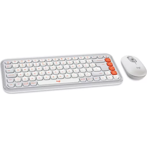 Logitech 920-013141 billentyűzet Egér mellékelve Univerzális Bluetooth QWERTY Nemzetközi amerikai Fehér