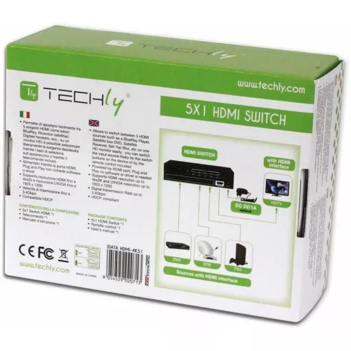 Techly IDATA HDMI-4K51 videojel kapcsoló