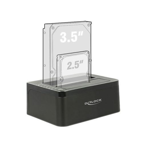 DeLOCK 62661 dokkoló állomás tárolóegységhez USB 3.2 Gen 1 (3.1 Gen 1) Type-B Fekete