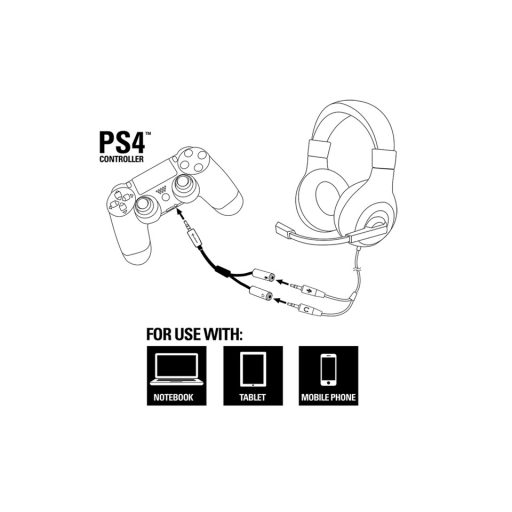 Sharkoon 0.12m, 3.5mm/2x3.5mm audio kábel 0,12 M Fekete, Ezüst