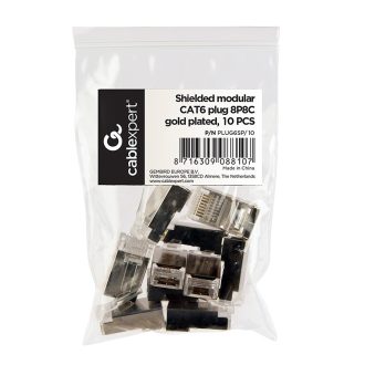 Gembird PLUG6SP/10 huzalcsatlakozó RJ-45 Átlátszó