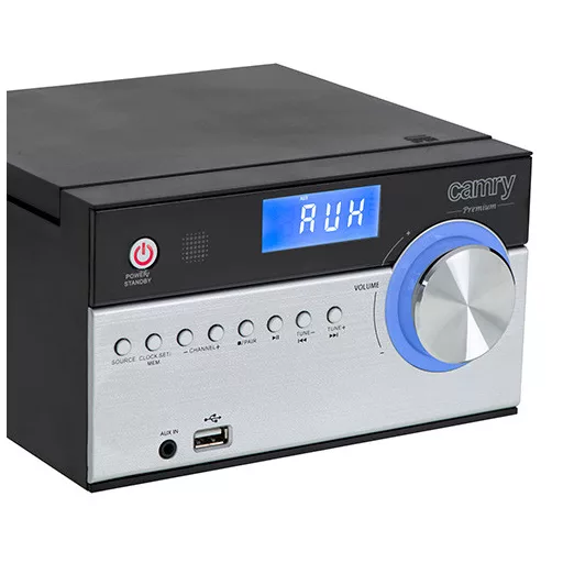 Camry Premium CR 1173 hordozható sztereó rendszer Analóg és digitális 10 W AM, FM Fekete, Ezüst MP3-lejátszás