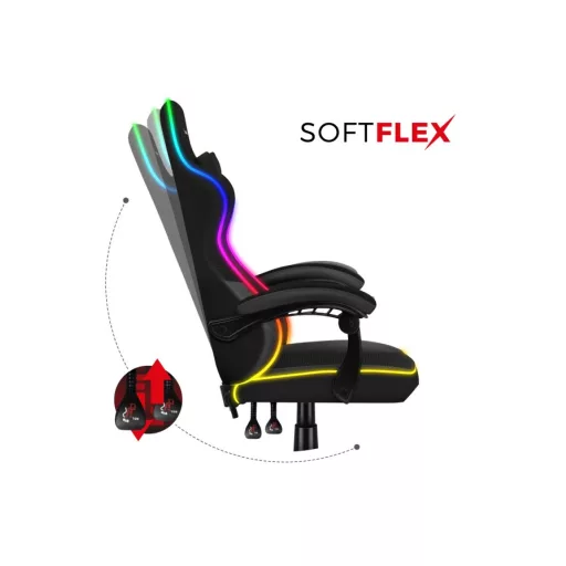 Huzaro FORCE 4.4 RGB PC gamer szék Beleülős hintaülés Fekete
