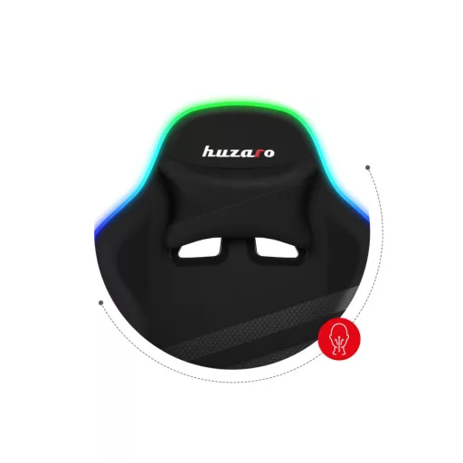 Huzaro FORCE 4.4 RGB PC gamer szék Beleülős hintaülés Fekete