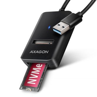   Axagon ADM2-AM USB-A 10Gbps - M.2 NVMe & SATA SSD adaptér, kabelis USB-A 10cm Külső SSD ház Fekete