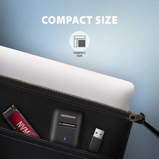 Axagon ADM2-AM USB-A 10Gbps - M.2 NVMe & SATA SSD adaptér, kabelis USB-A 10cm Külső SSD ház Fekete