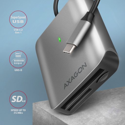 Axagon CRE-S3C kártyaolvasó USB 3.2 Gen 1 (3.1 Gen 1) Type-C Szürke