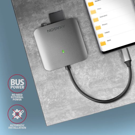 Axagon CRE-S3C kártyaolvasó USB 3.2 Gen 1 (3.1 Gen 1) Type-C Szürke