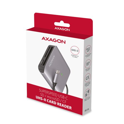 Axagon CRE-S3C kártyaolvasó USB 3.2 Gen 1 (3.1 Gen 1) Type-C Szürke