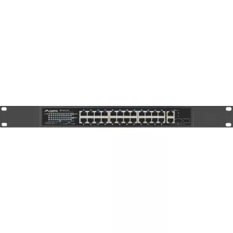   Lanberg RSFE-24P-2C-360 hálózati kapcsoló Beállítást nem igénylő (unmanaged) Gigabit Ethernet (10/100/1000) Ethernet-áramellátás (PoE) támogatása 1U Fekete