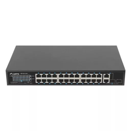 Lanberg RSFE-24P-2C-360 hálózati kapcsoló Beállítást nem igénylő (unmanaged) Gigabit Ethernet (10/100/1000) Ethernet-áramellátás (PoE) támogatása 1U Fekete