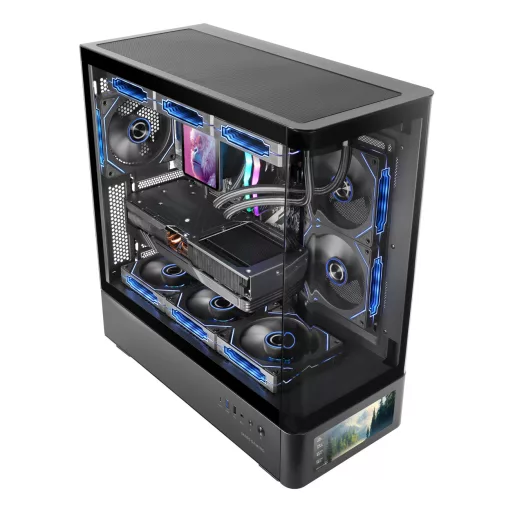 Mars Gaming MCLCDPRO Midi Tower Fekete