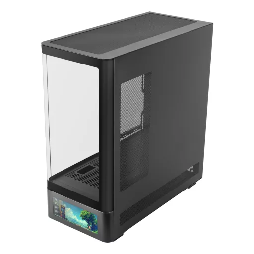 Mars Gaming MCLCDPRO Midi Tower Fekete
