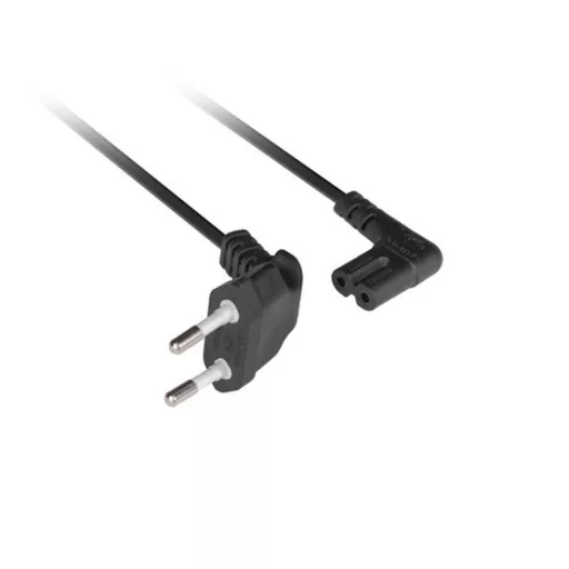 Lanberg CEE 7/16 -> IEC 320 C7 tápkábel, 1.8 m, könyök (derékszögű), VDE, fekete