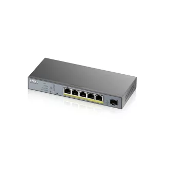   Zyxel GS1350-6HP-EU0101F hálózati kapcsoló Vezérelt L2 Gigabit Ethernet (10/100/1000) Ethernet-áramellátás (PoE) támogatása Szürke