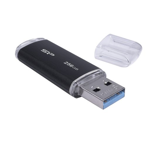 Silicon Power Blaze B02 USB flash meghajtó 256 GB USB A típus 3.2 Gen 1 (3.1 Gen 1) Fekete