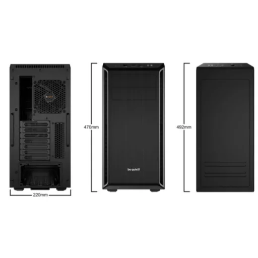 be quiet! Pure Base 600 Midi Tower Fekete, Ezüst