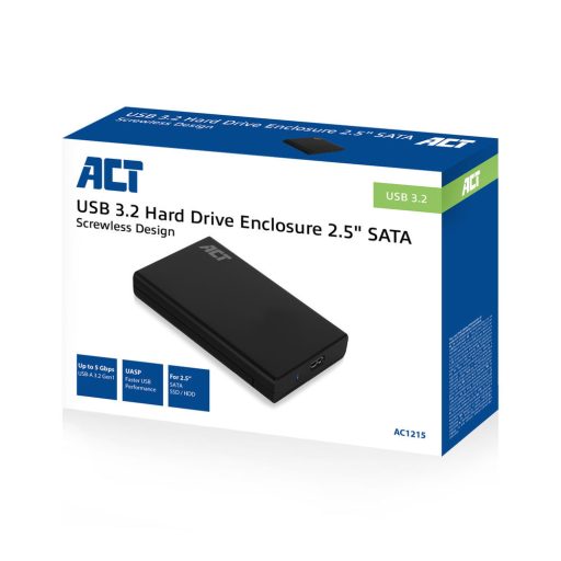 ACT AC1215 tárolóegység burkolat HDD/SSD ház Fekete 2.5"