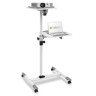   Techly ICA-TB TPM-6 multimédia állvány és gurulóállvány Fehér Gurulós multimédia kocsi