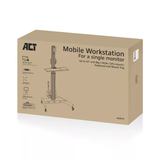 ACT AC8374 asztali TV konzol 81,3 cm (32") Padló Fekete