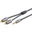 Goobay 65284 audio kábel 0,5 M 3.5mm 2 x RCA Fekete, Ezüst