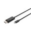 Digitus AK-300334-020-S video átalakító kábel 2 M USB C-típus DisplayPort Fekete