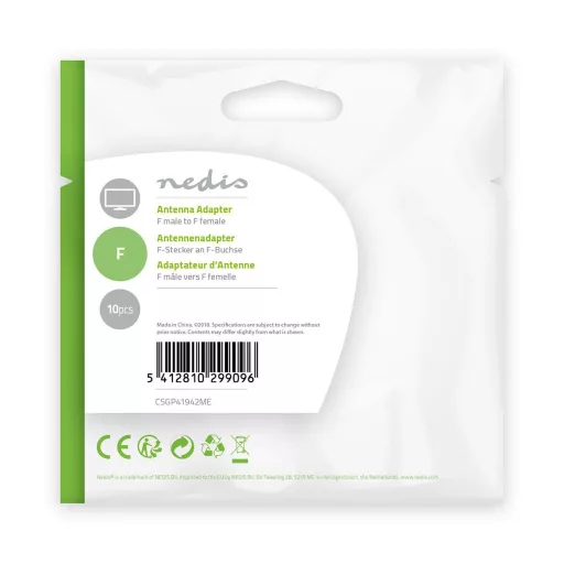 Nedis CSGP41942ME huzalcsatlakozó F-Type Ezüst