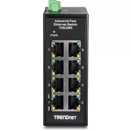 Trendnet TI-ELC80 hálózati kapcsoló Beállítást nem igénylő (unmanaged) Fast Ethernet (10/100) Fekete